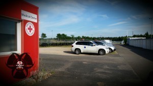 Medical Center in Hockenheim mit Teil des Fuhrparks