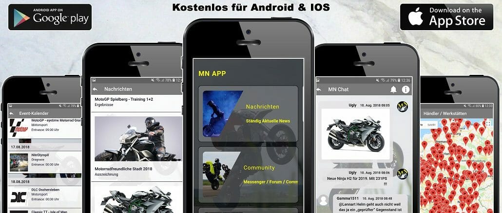 Motorrad Nachrichten App Werbung 1030