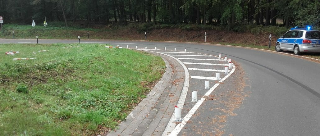 Spitzkehre bei Alt Garge - abgesägte Pfosten