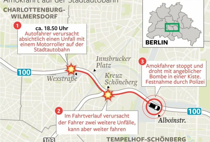 Berlin: Several motorcyclists rammed - Islamist attack? 54 BMO AmokfahrtStadtautobahn cs