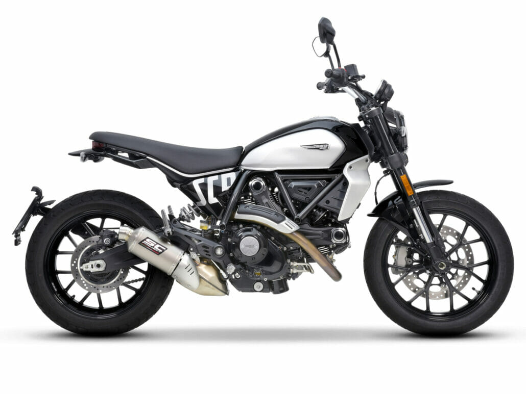 SC-Project unveils three new mufflers for the 2023 Ducati Scrambler 800. 29 23SC P06 Schalldaempfer fuer Ducati Scrambler 800 Rally S