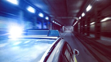 Streifenwagen Verfolgung