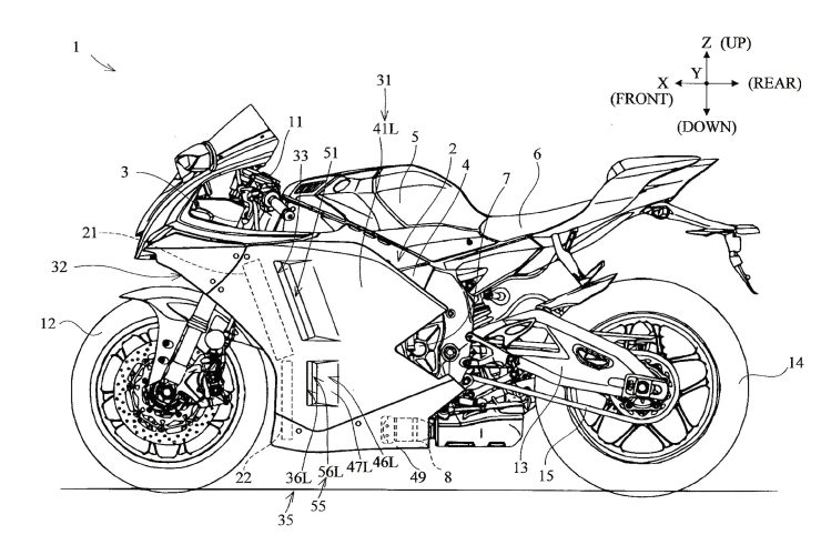 Yamaha R1 with innovative aerodynamics: patent shows active cooling air outlets for better performance 48 Aerodynamik Kuehler 3 1