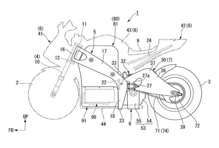 Honda arbeitet am elektrischen Superbike: Neue Patentzeichnungen zeigen Fireblade im E-Format 78 Honda Electro Fireblade 1